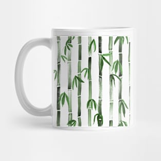 Green Bamboo Watercolor print. Fresh tropical greenery. Spring green leaves Mug